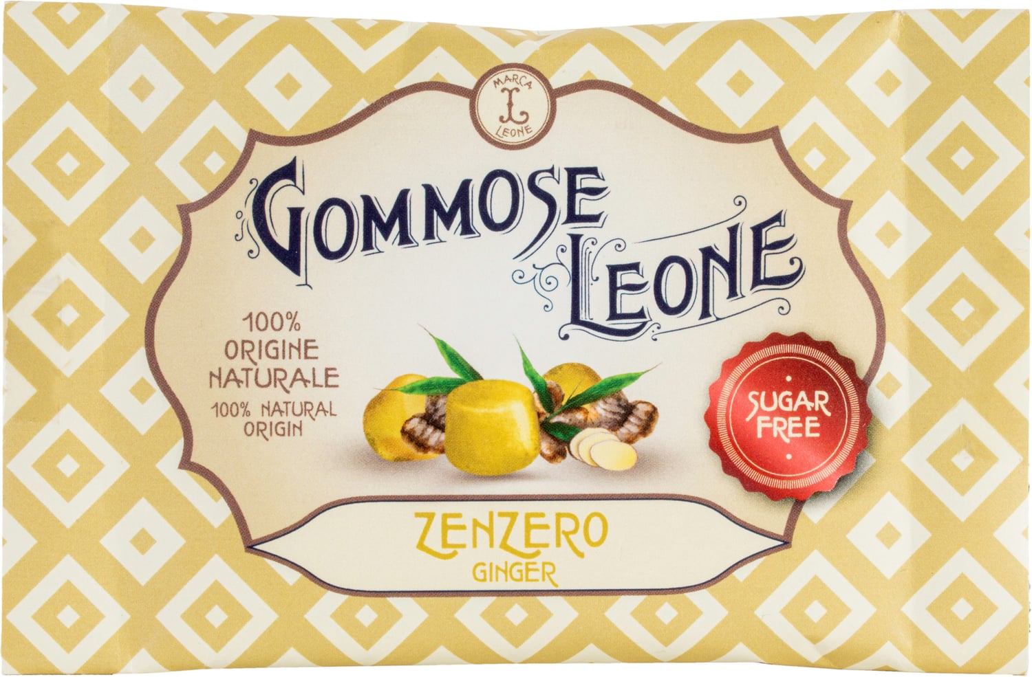 Gommose-senza-zuccheri-Ingwer-35g Zuckerfreie Gummibonbons mit Ingwergeschmack 35g