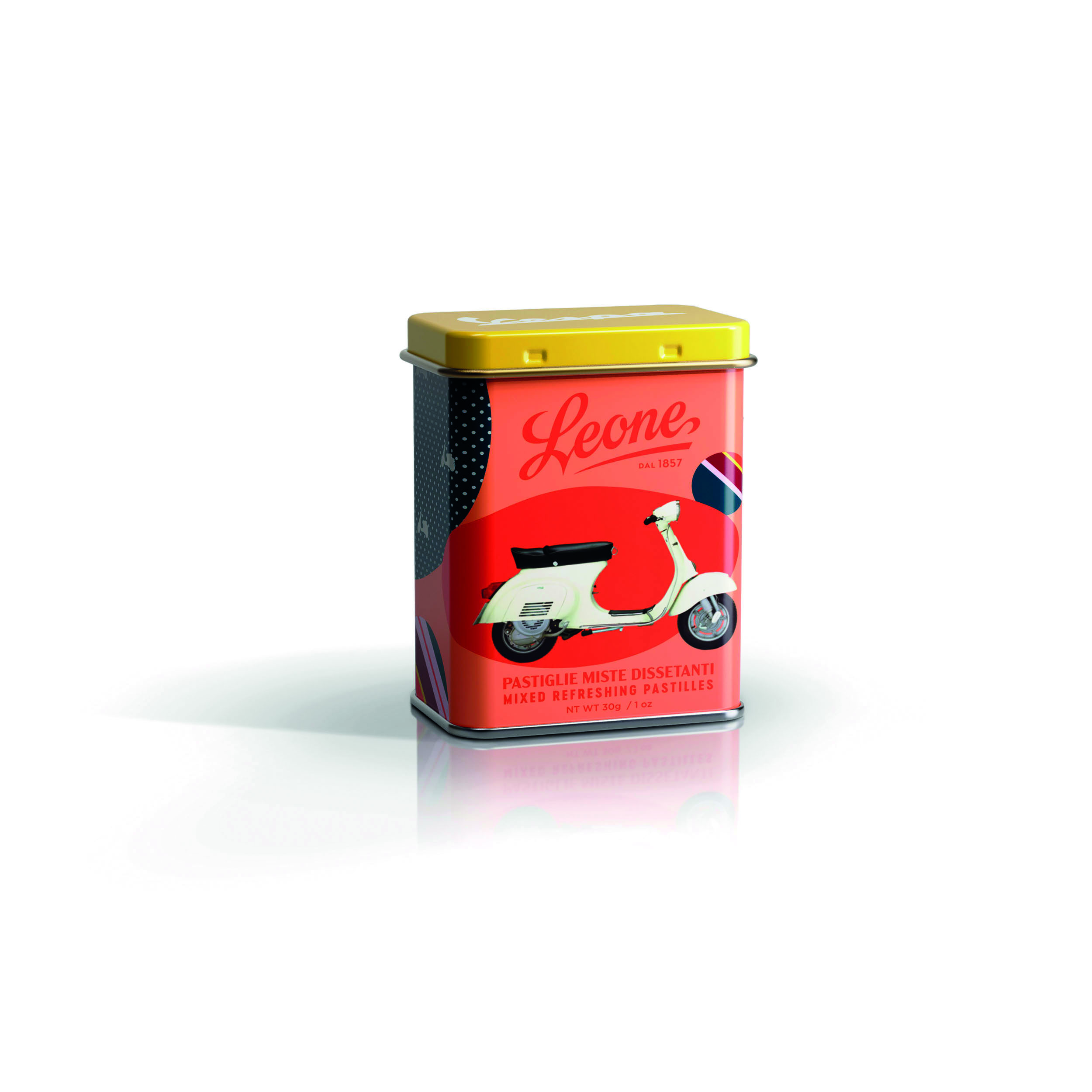 3750-LATTINA-30G-VESPA-PRIMAVERA-1 Pastillen gemischte Früchte Vespa Primavera Dose 30g