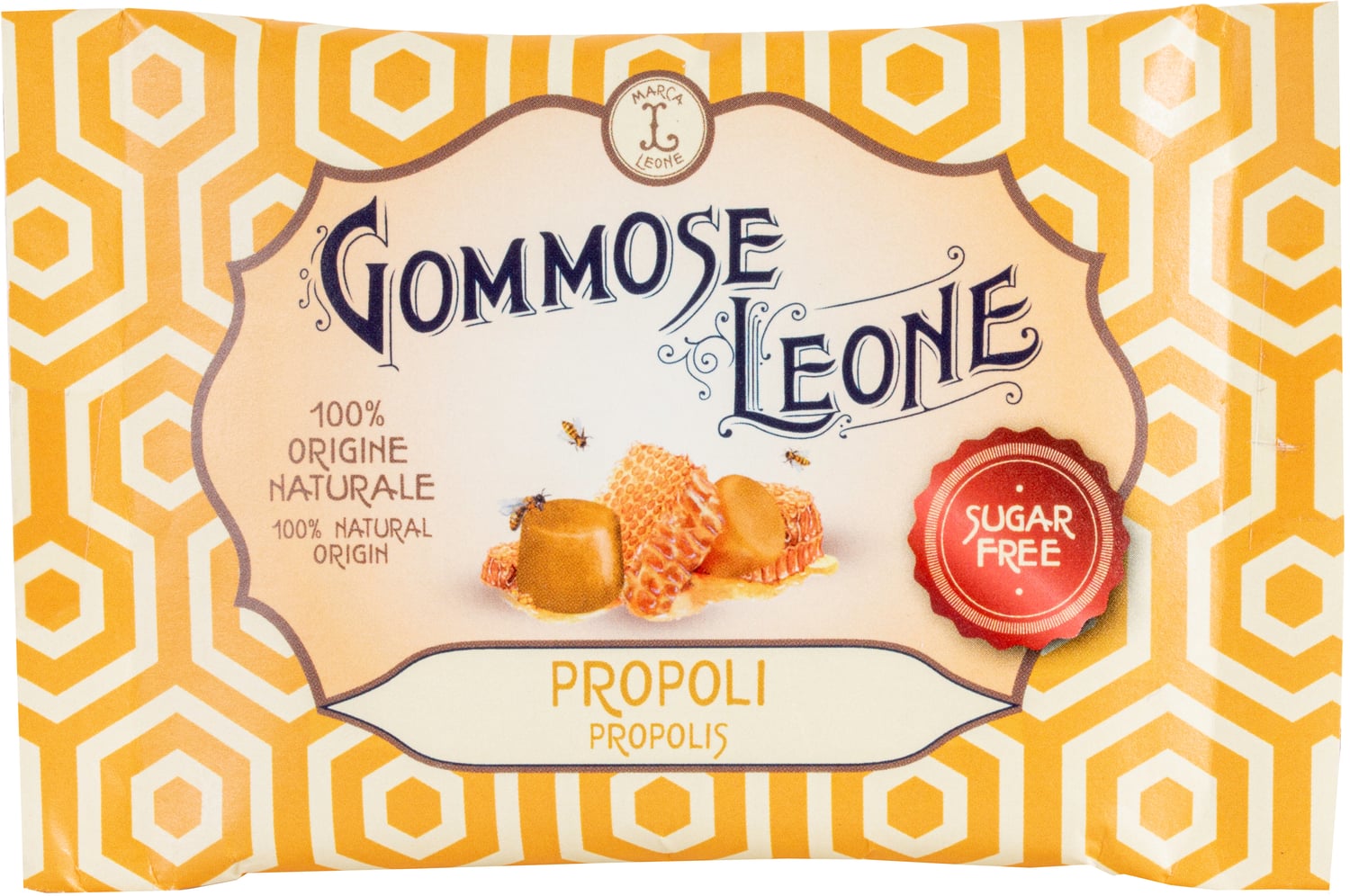Gommose-senza-zuccheri-Propoli-35g Zuckerfreie Gummibonbons mit Honiggeschmack 35g