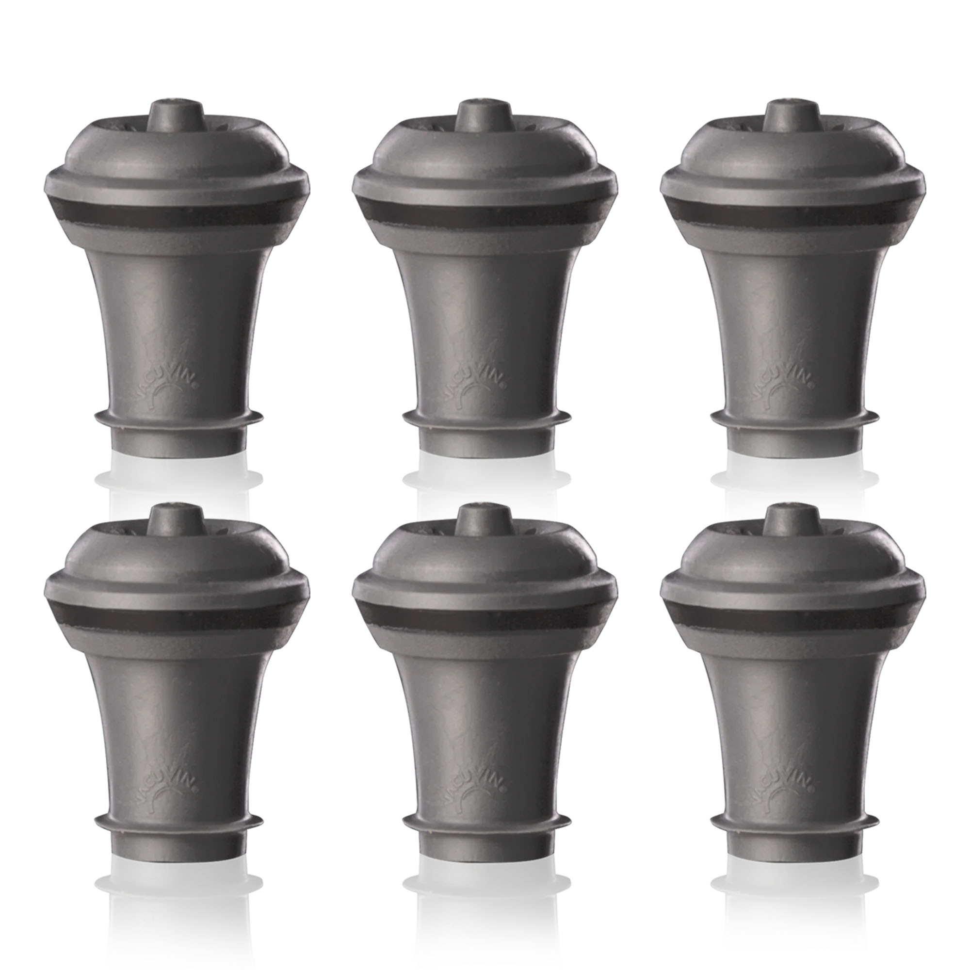 0886360VacuumWineStoppersGrey_6pcs_Main Vakuum Ersatzstopfen (6er Set)