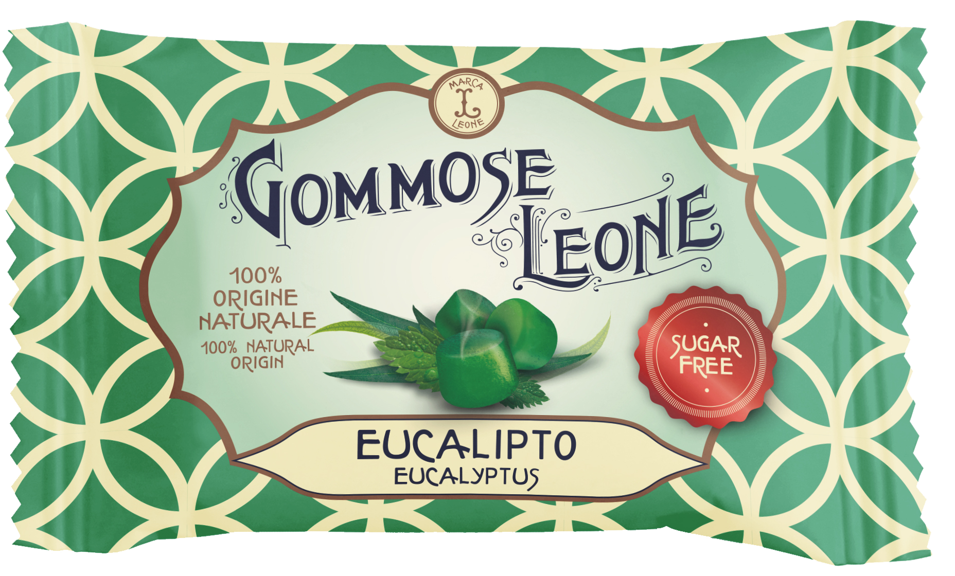 Gommose-senza-zuccheri-Eukalyptus-35g Zuckerfreie Gummibonbons mit Eukalyptusgeschmack 35g